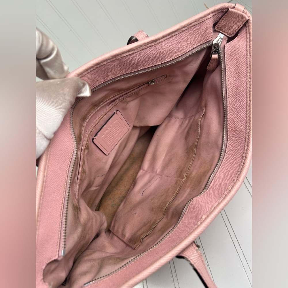 Coach Pink Y2K Crossgrain Leather Large City Zip Tote Shoulder Bag - Picture 6 of 12